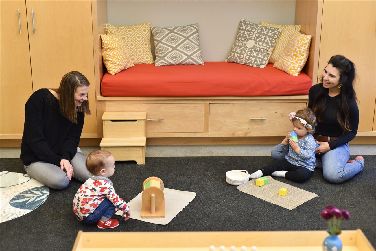 Montessori Caregiver + Child class for toddlers and parent at the Childrens House