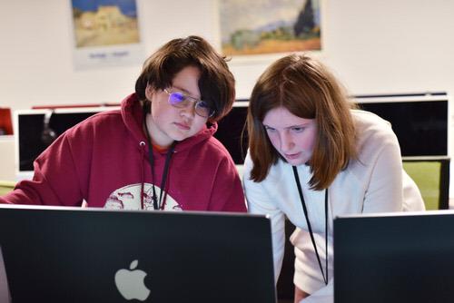 Students working in the computer lab