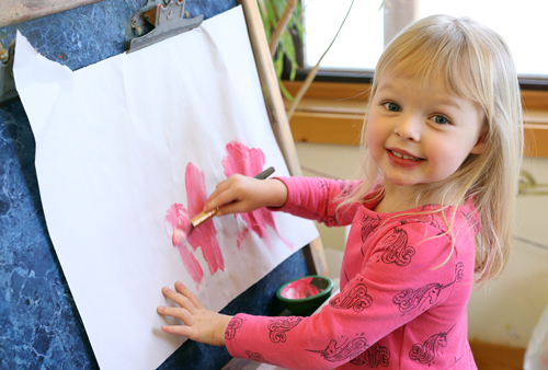 Child at easel