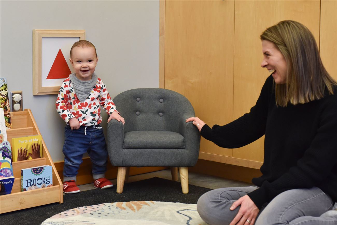 Montessori Caregiver + Child class for toddler and parent at the Childrens House