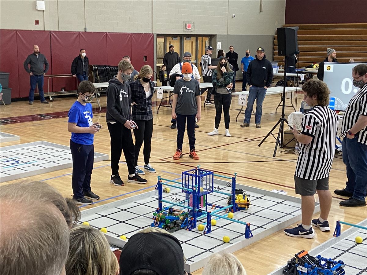 The Children's House Robotics team competing at states 