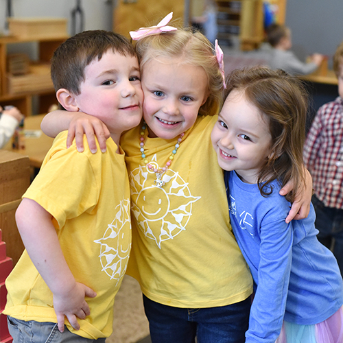 Students wearing Children's House Spirit wear shirts